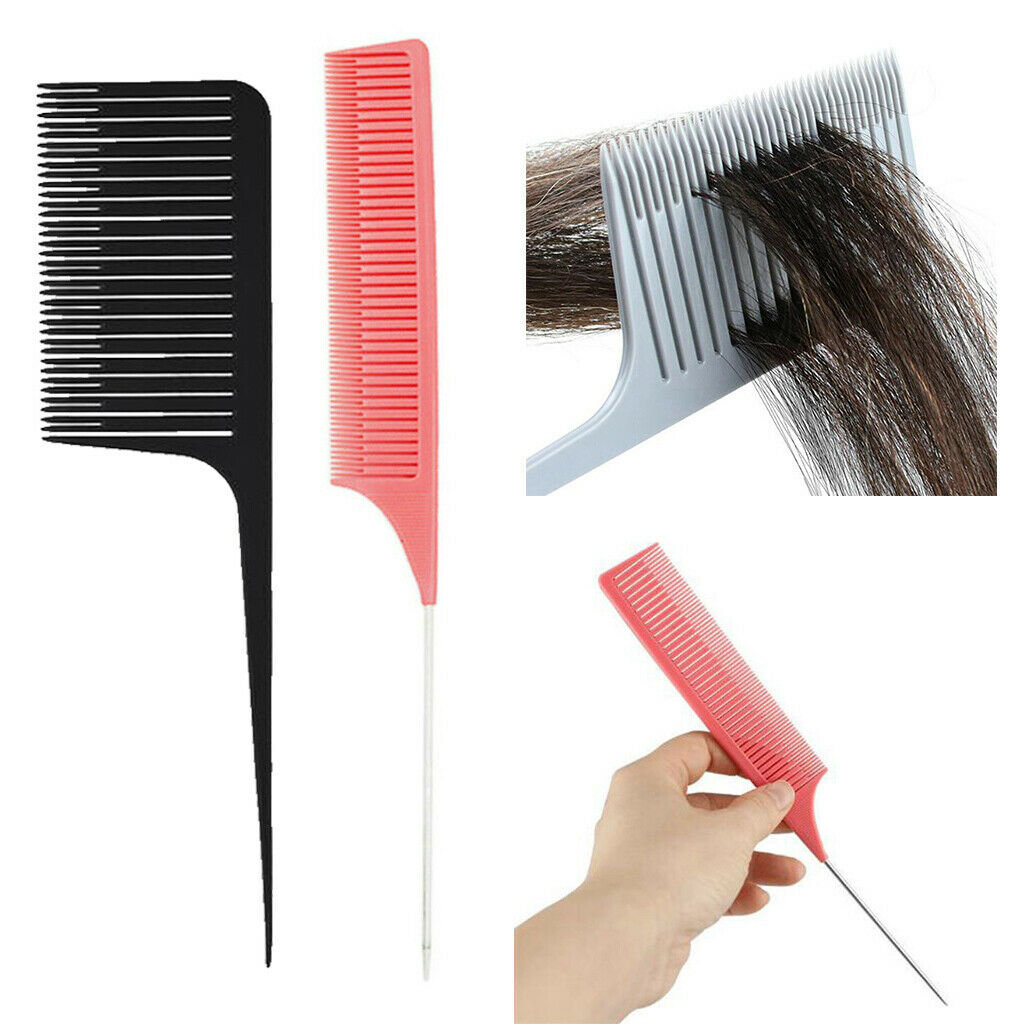2pcs Sectioning Weave Highlighting Foiling Hair Combs Hairdressing Comb