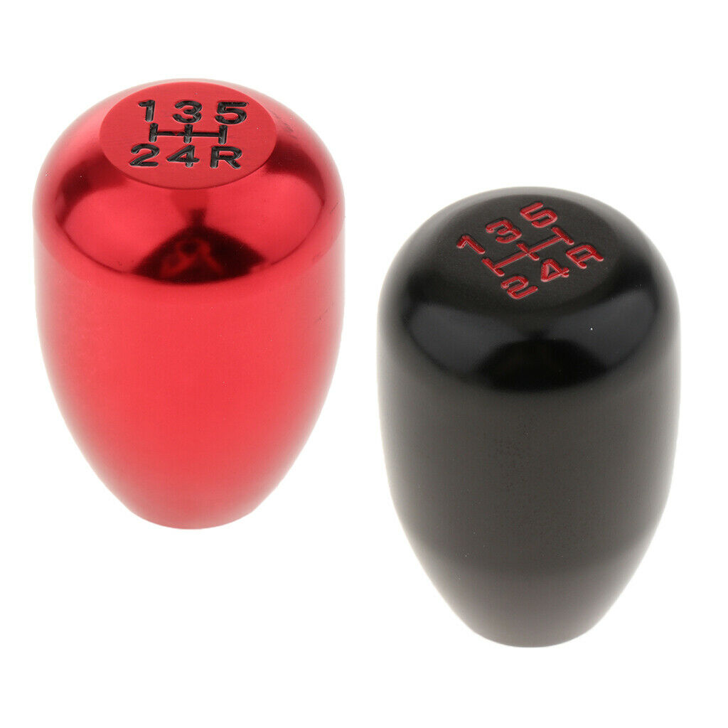 Car Aluminum 5 Speed Gear Stick Shift Knob Shifter Lever Black/Red NEW