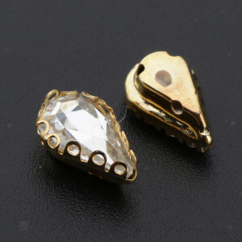 20pcs Loose Flatback Rhinestone Beads Buttons Crystal Trim Wedding Decor DIY
