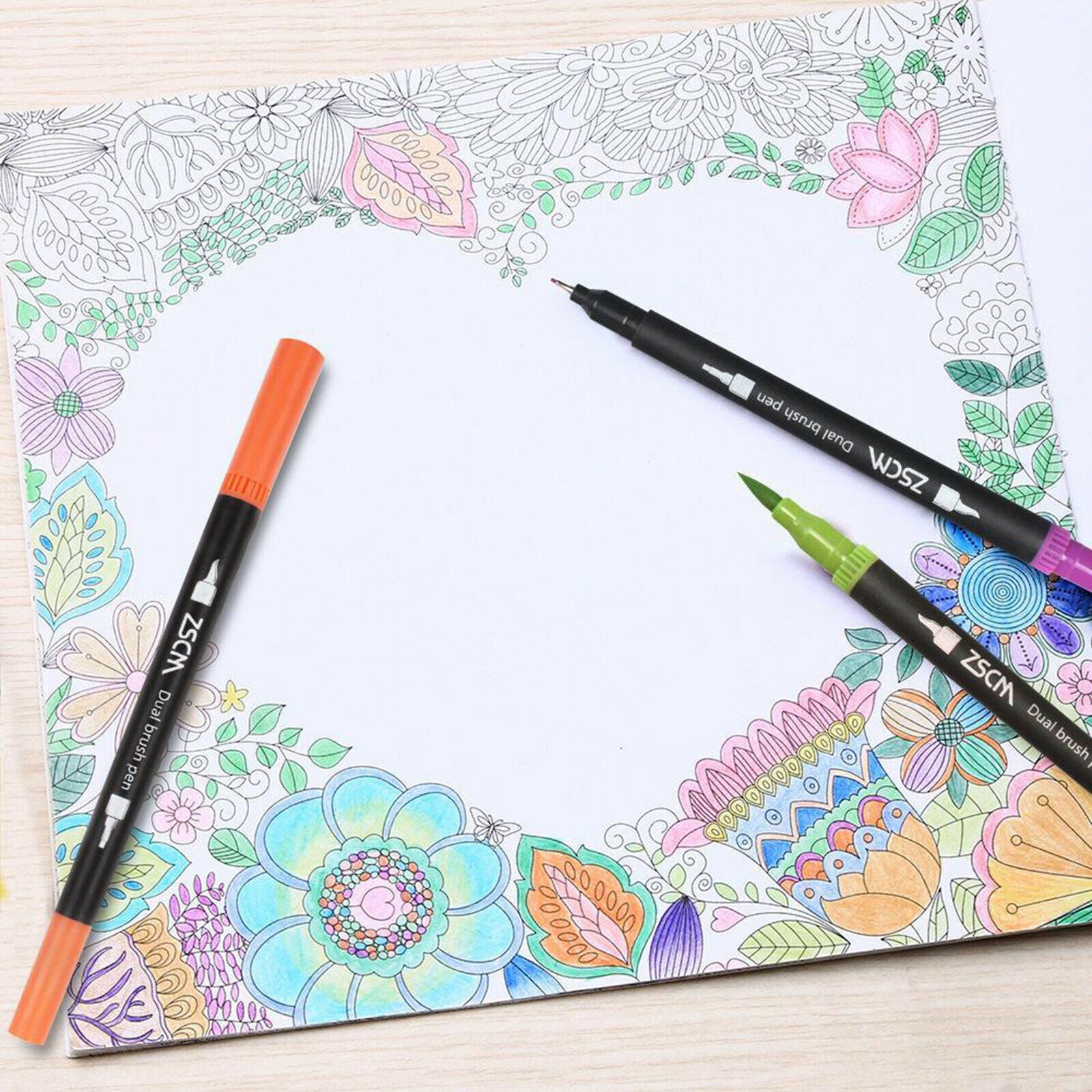 32Pc Double Tip Fineliner Brush Markers Pen for Kids Adults Drawing