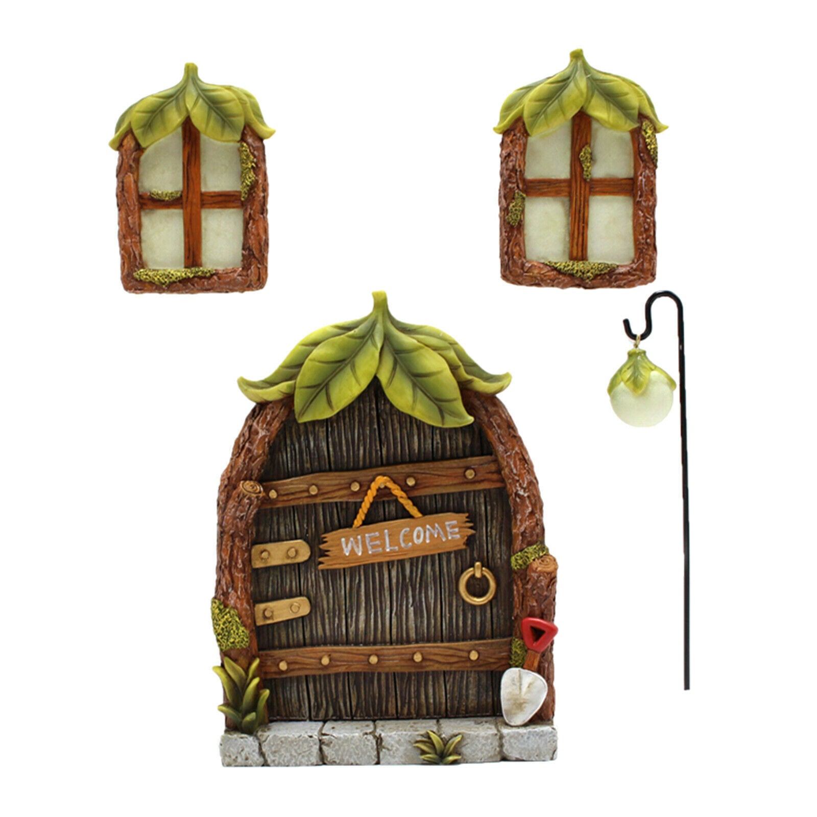 Glow in The Dark Fairy Door and Windows for Kids Room Decor with Bonus Fairy