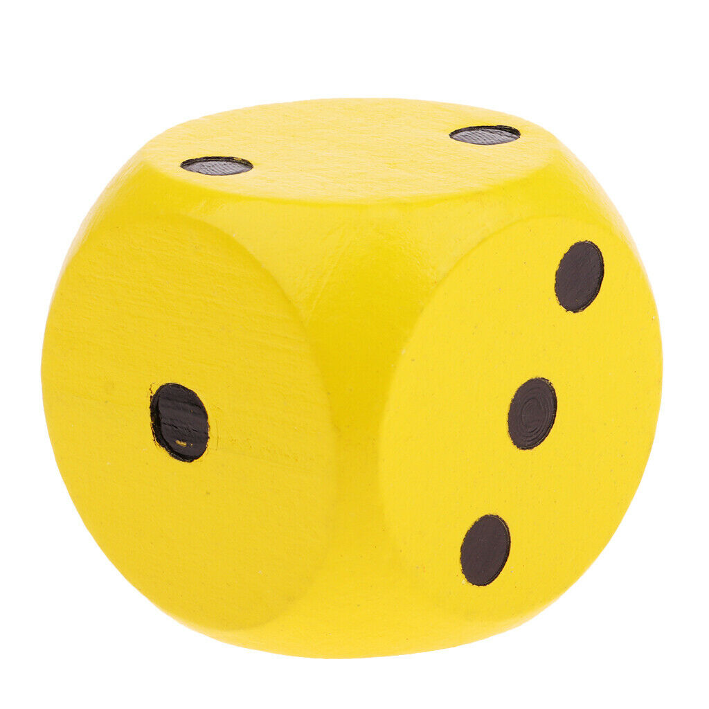 Wooden D6 Dice Role Playing Game for DND RPG Math Teaching Table Game Yellow