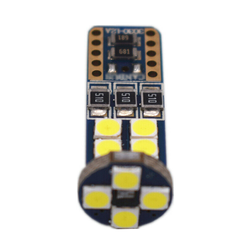 10PCS Canbus T10 3030 12 SMD LED White Car Side Light Lamp License Plate Bulbs
