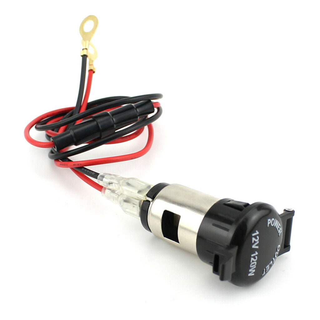 Waterproof Socket Adapter Charger 12V Power Supply Accessory Wire Fuse for Auto