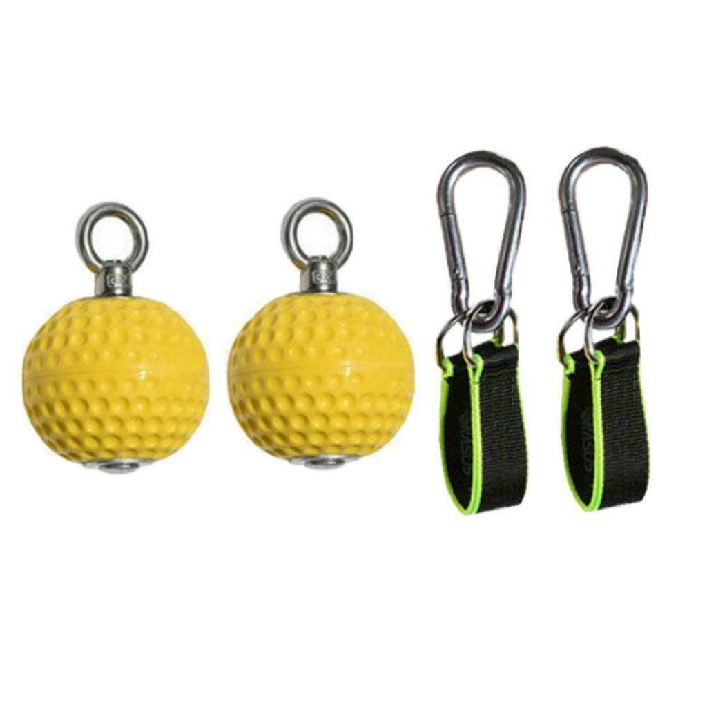 Pull Up Balls Grips Back Wrist Trainer Straps Biceps Exercise Workout Bomb