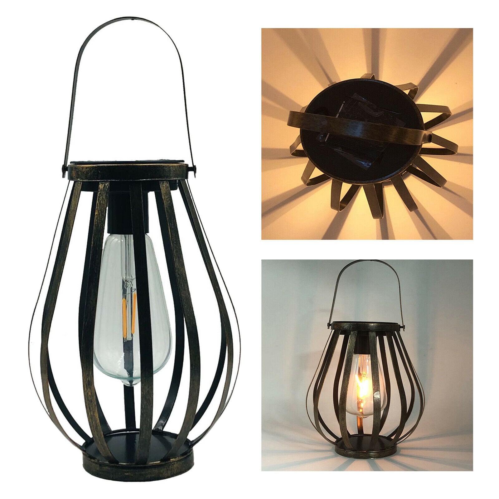 Hanging Solar Tungsten Lamp Metal Suitable for Garden Porch Landscape Decor