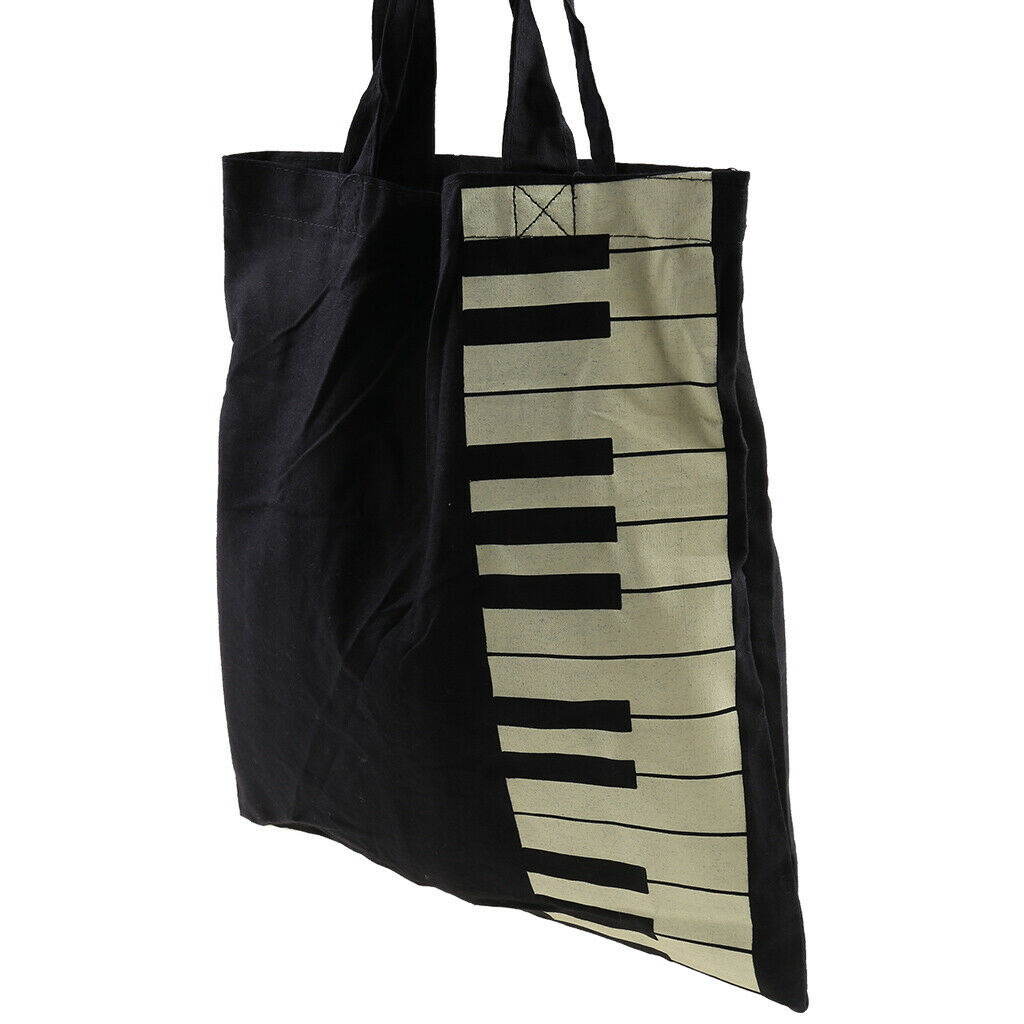 Fashion Black Piano Keys Music Handbag Tote Bag Shopping Bag Handbag