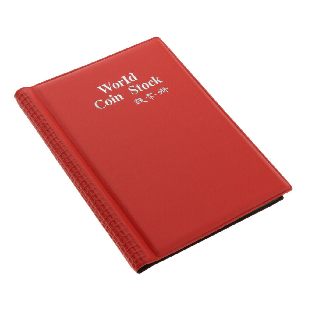 120 Grids Coins Souvenir Coins Currency Collector PU Album Book  Red