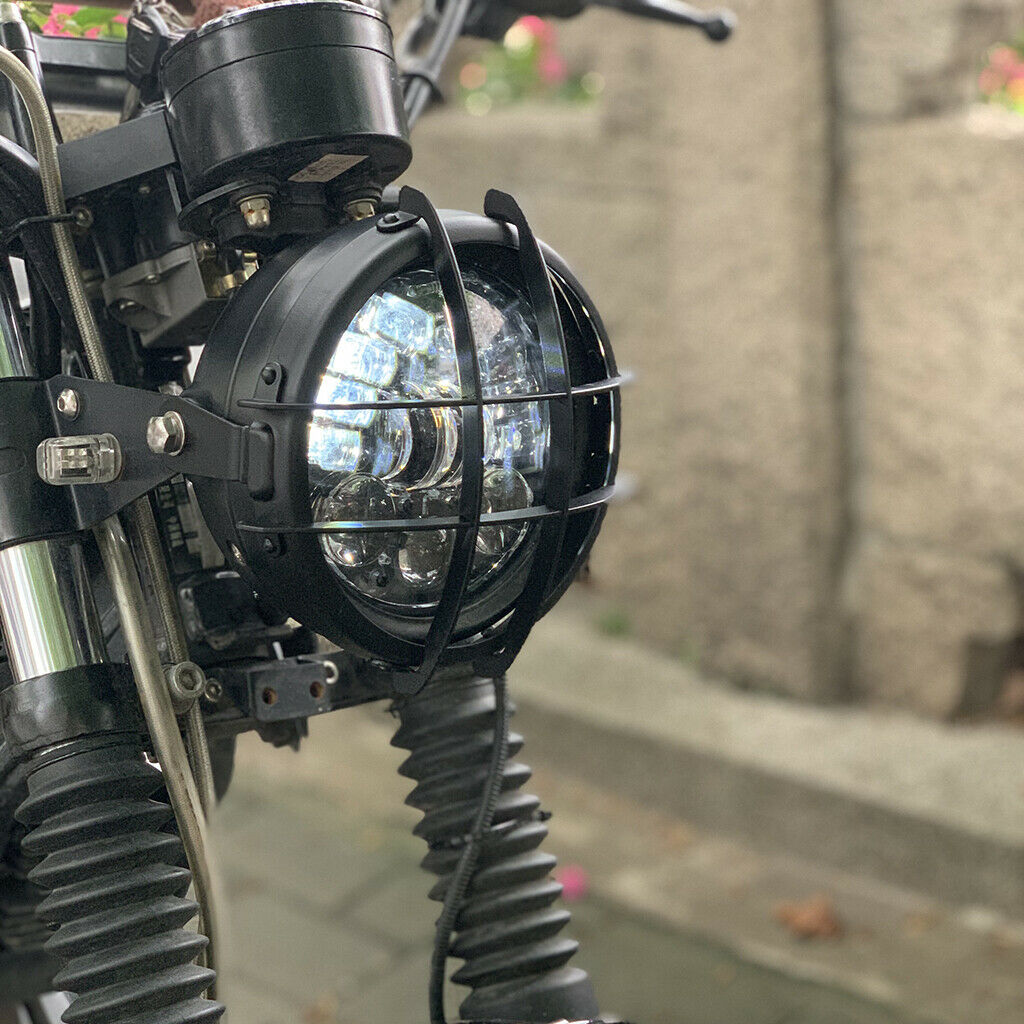 5.75 inch Black CNC Aluminum Motorcycle Bullet Headlight Grill Cover