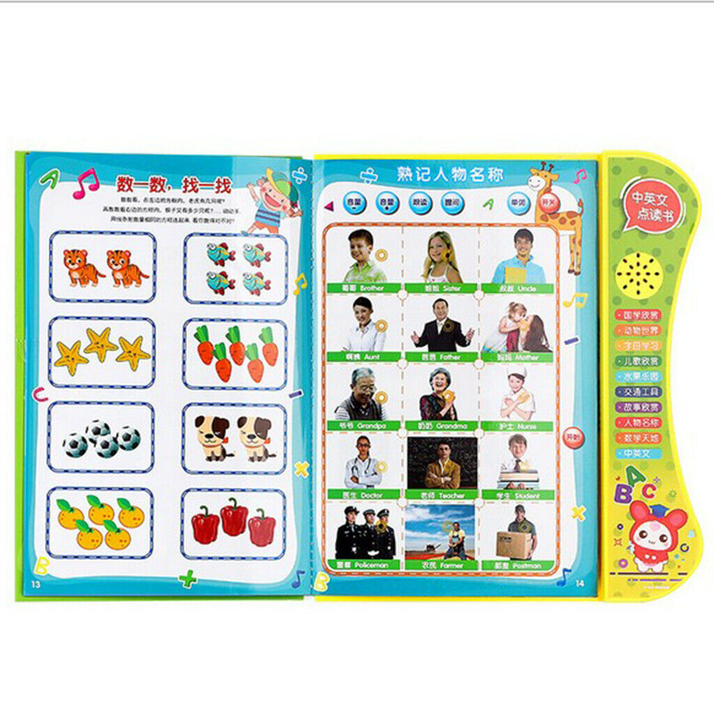 Cartoon Learning Machine Book Bilingual Reading Machine Language Sound Toys for