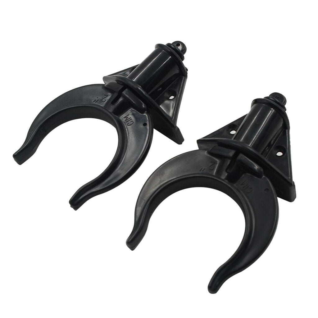 Black Boat Rowlocks with Side Plate Holders for Upto 60mm Oar Shafts