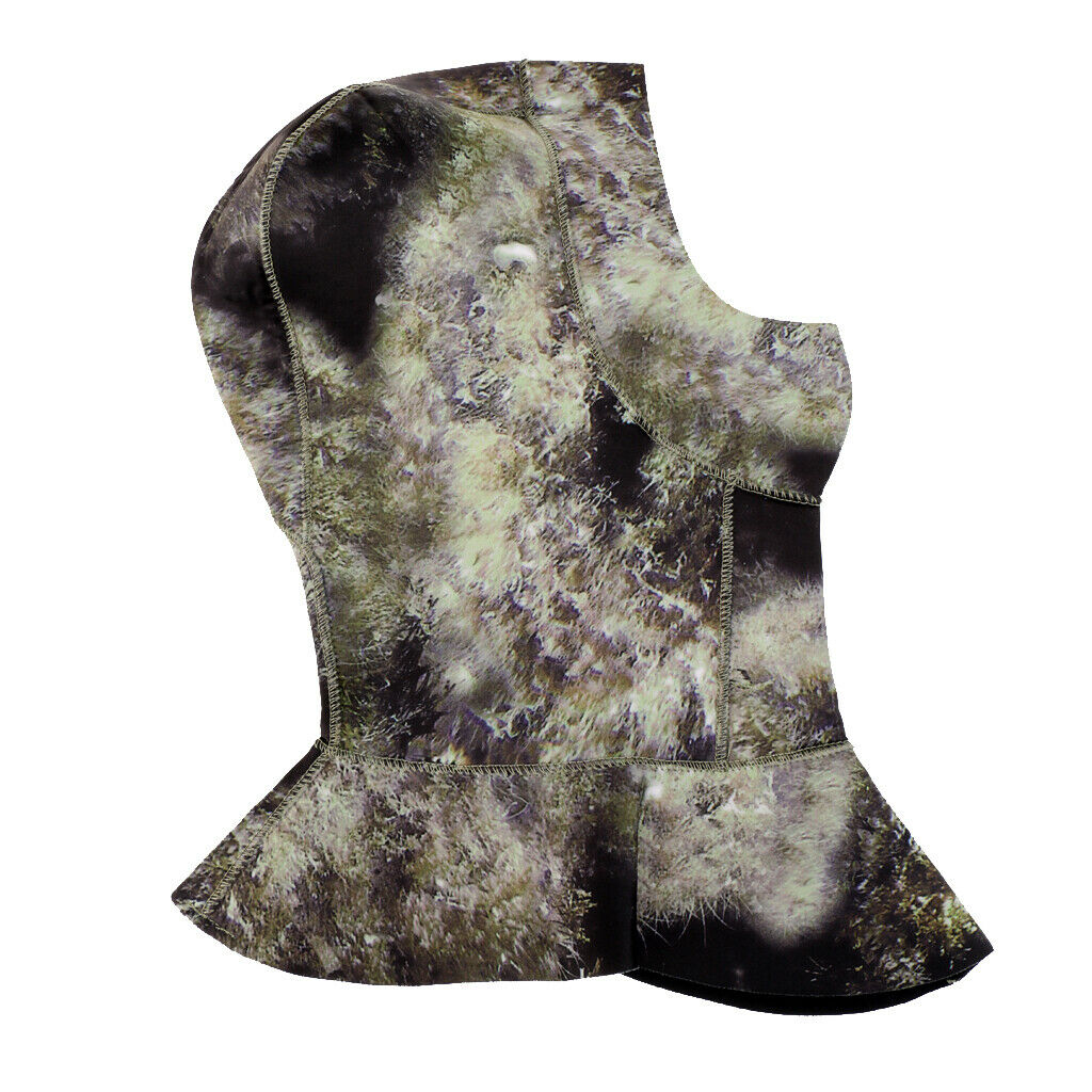 Diving Surfing Wetsuits 3mm Neoprene Vented Bib Hood XXL Green Camouflage