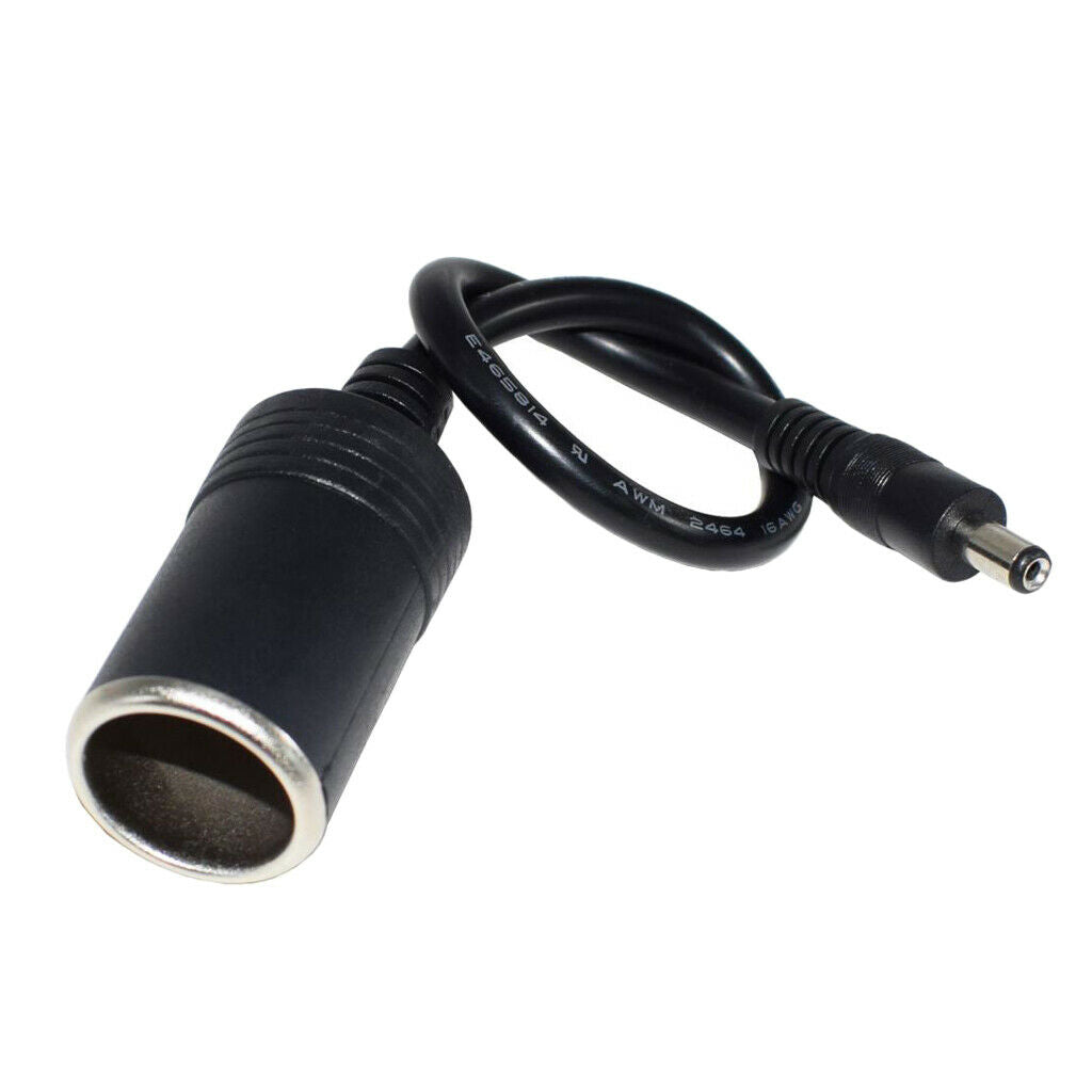 Car cigarette lighter charging cable socket to DC 5.5x2.1mm socket converter