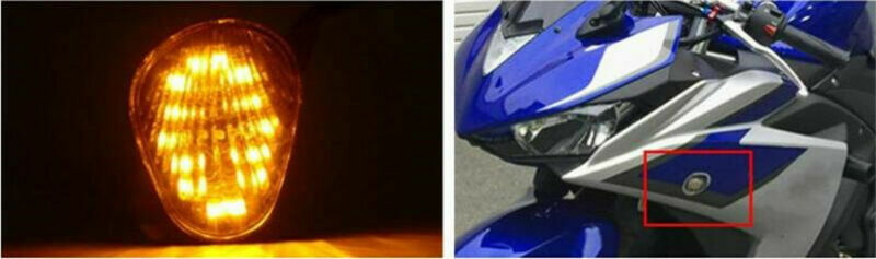 2PCS Motorcycle Turn Signals Lamp Indicator Light For Yamaha YZF R1 R6 R6S Amber
