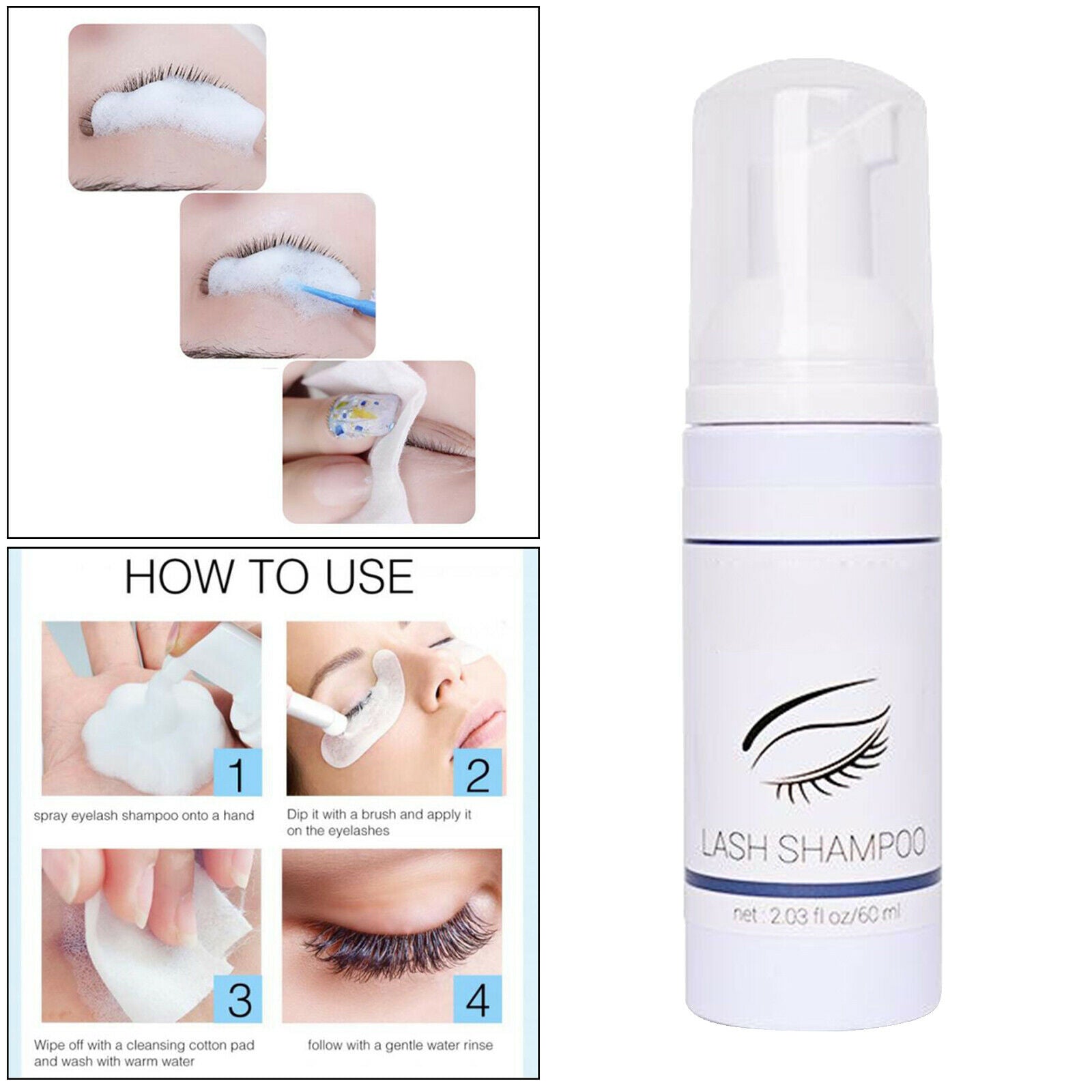 Eyelash Extension Cleanser Eyelid Foaming Remover Cleanser Lash Foam Shampoo