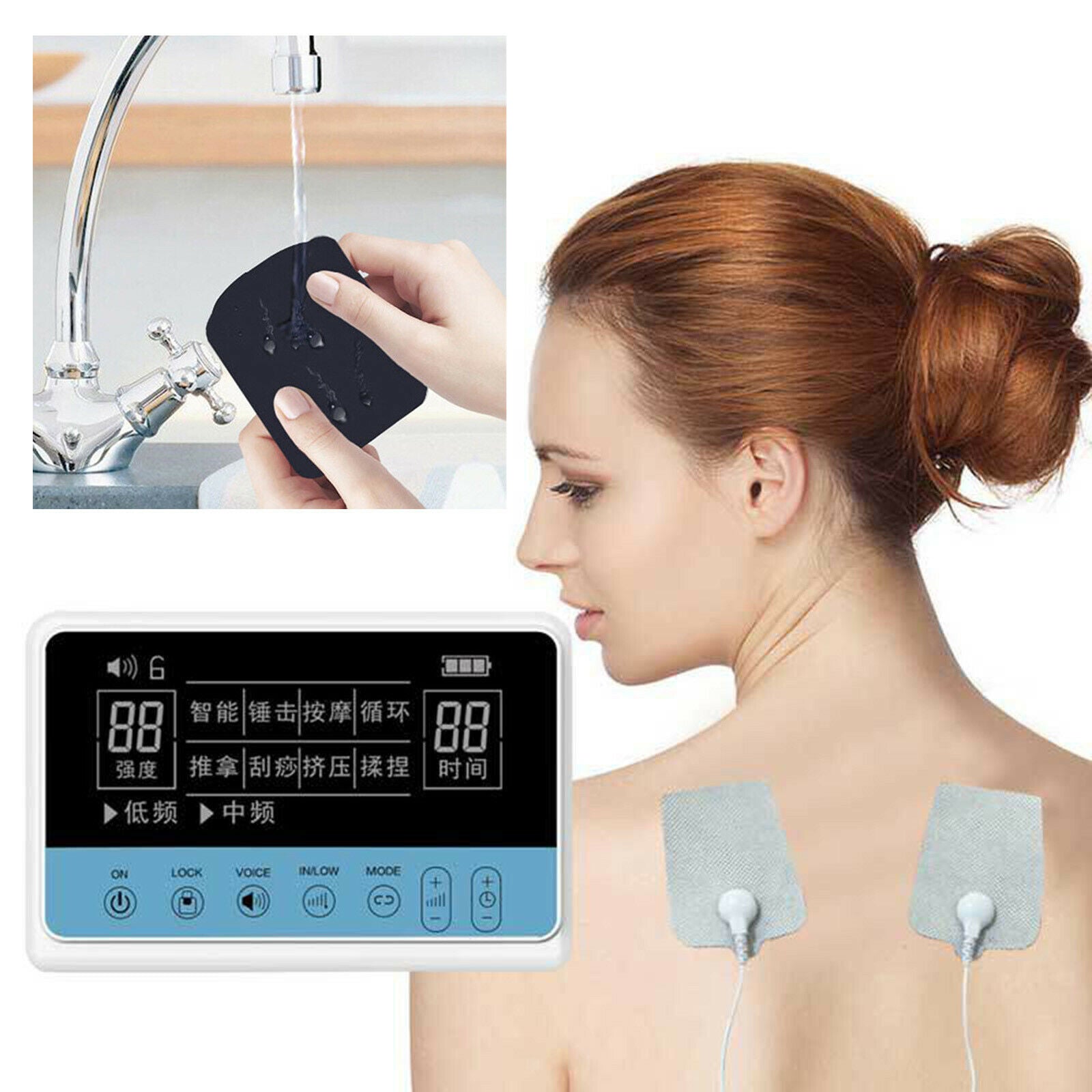 Rechargeable Tens Unit Electronic Pulse Massager,15 Modes for Electric Pulse