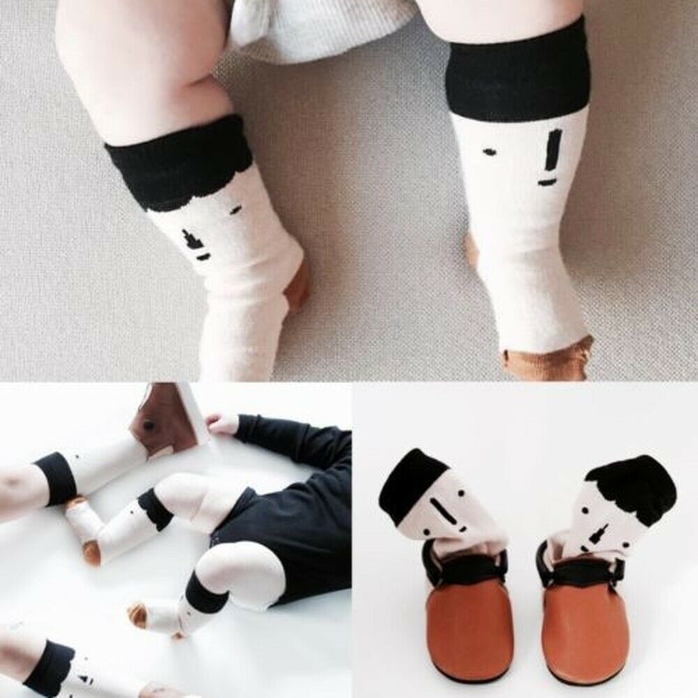 Unisex Infant Baby Socks Childrens Mid-tube Expression Socks ( Beige Size-M)