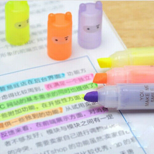 6Pcs Mini 6 Colors Highlighters Fluorescence Marker Pens Office School Supplies