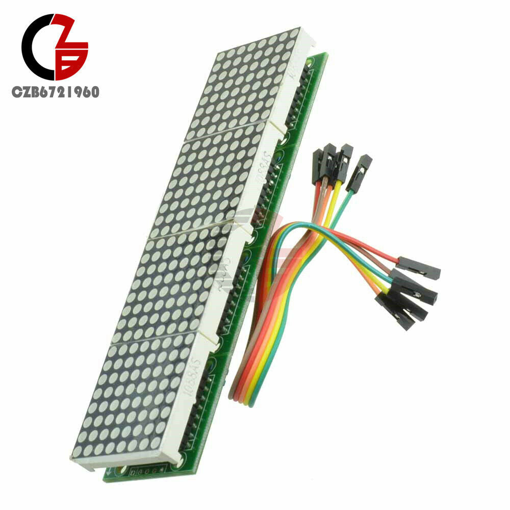 Dot Matrix Module Arduino Microcontroller MAX7219 4 In One Display + 5P Line