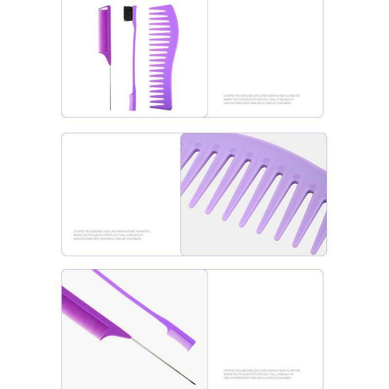 3pcs Wide Teeth Comb Detangling Hair Brush Anti-Static Combs Hairdressing Tools