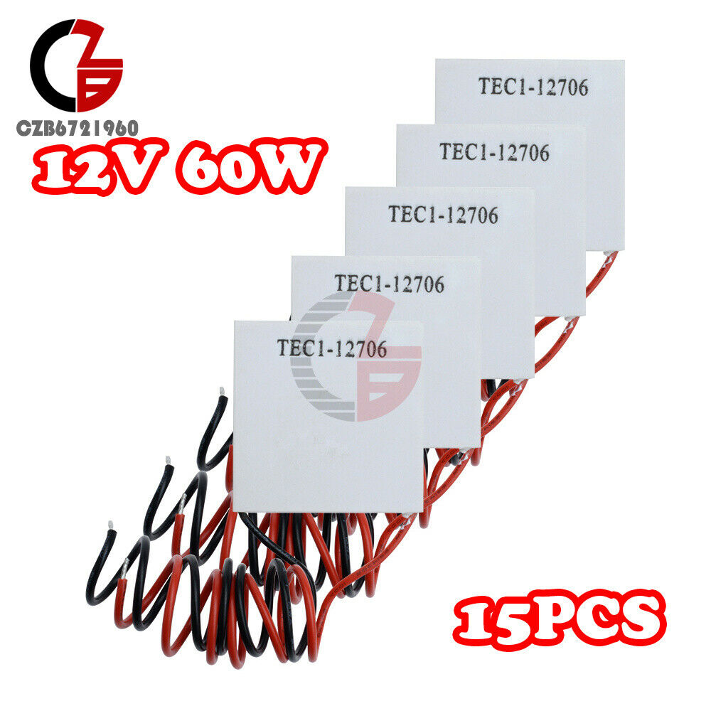 15pcs TEC1-12706 Peltierelement Module Peltier Element Cooling Heating 12V 60W