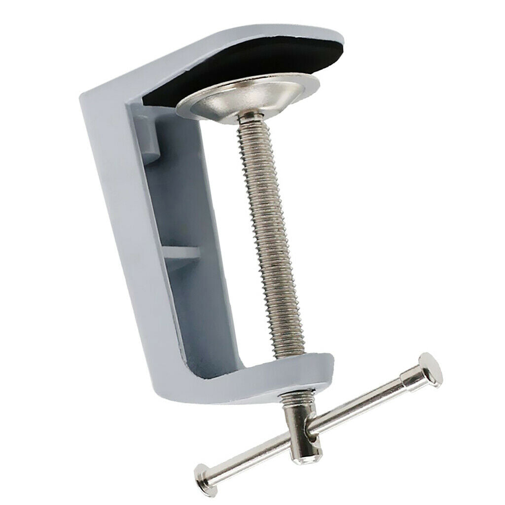 Metal Adjustable Arm Desk Clamp Table Lamp Clip Holder Stand White