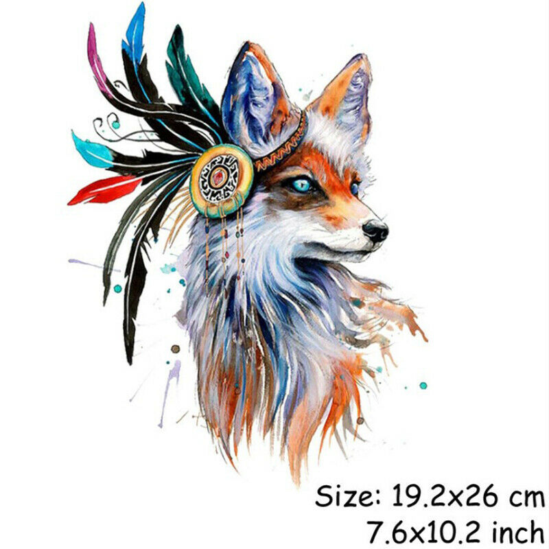 Colorful Fox Patch Iron on Transfer for Clothes DIY Heat Transfer Animal .l8