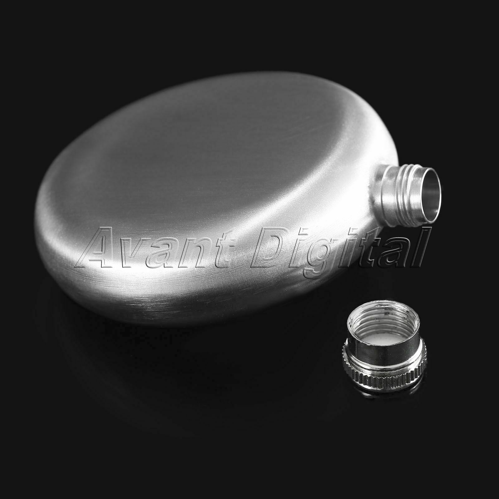 5oz Round Hip Flask Portable Stainless Steel Liquor Whiskey Wine Alcohol Cap