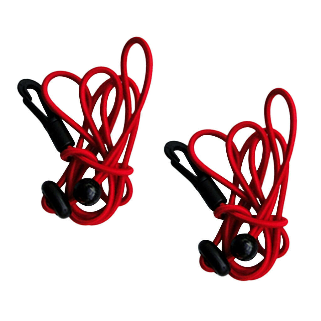 2 Pieces 1.2m 4mm Kayak Paddle Leash Bungee Fishing Rod Lanyard red