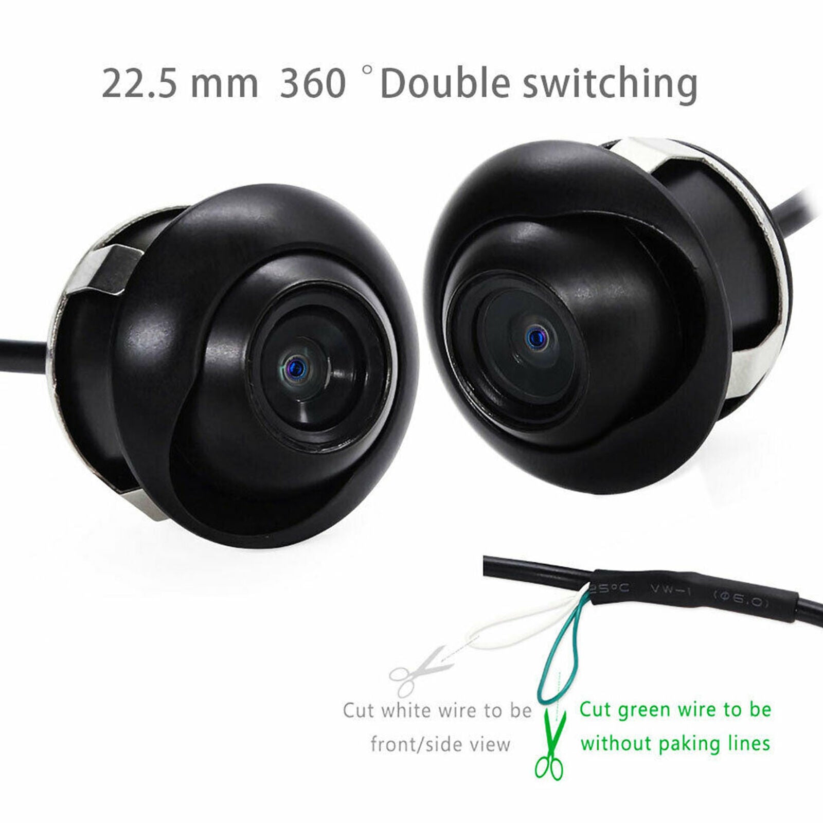 360° HD CCD Waterproof Car Rear View Reverse Backup Parking Camera Night Vision