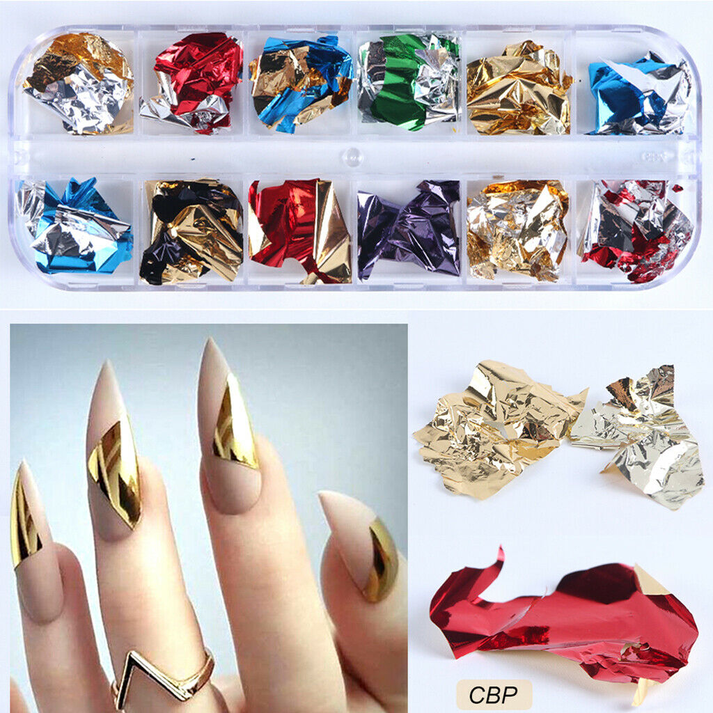 Salon DIY Nail Paillettes Colorful Foil Flakes Manicure Nails Art Design
