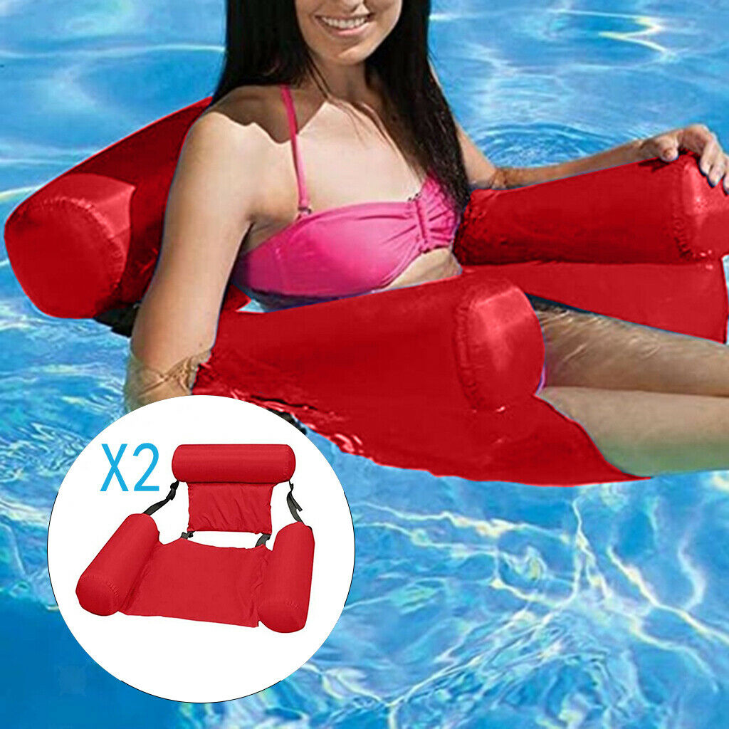 2Pcs Inflatable Floating Bed Row Water Amusement Lounge Summer Bed Lake