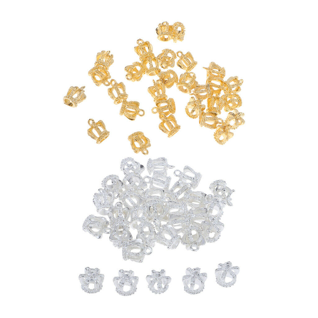 60 Pieces Charms Metal Crown Pendants Bangle Earrings Jewelry Accessories