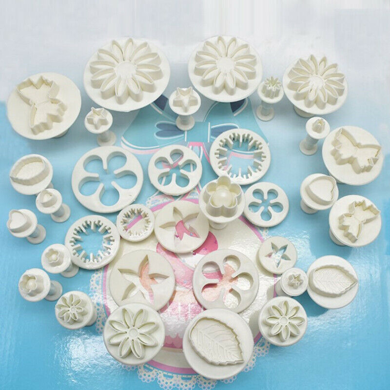 33PCS Plunger Fondant Cutter Cake Tools Cookie Mold Biscuit Mould DIY CraftBDAU