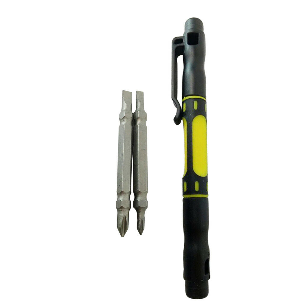 4-in-1 Bi-Material Pocket Screwdriver Double Ended Bit Handy Repair Tool Kit