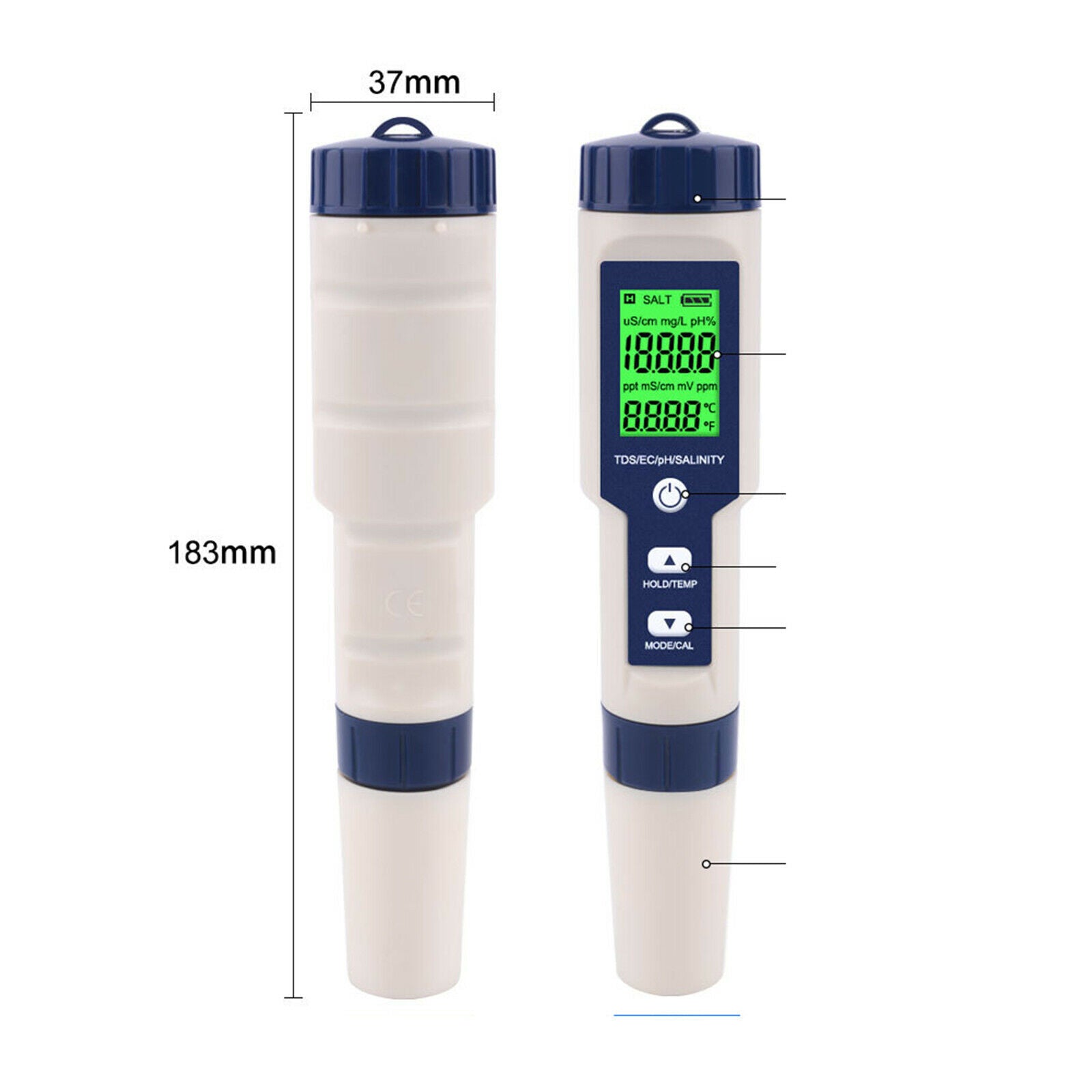 Digital LCD TDS PH Meter Water Purity Pool Salinity Tester Measures Pen