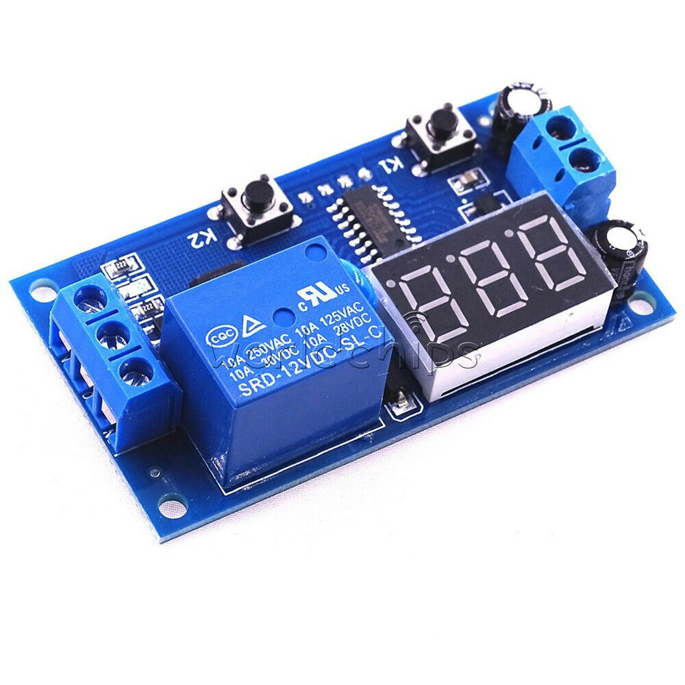 DC12V 2-Button 3-digit Infinite LED Delay Timer Relay on/off Switch Loop Module