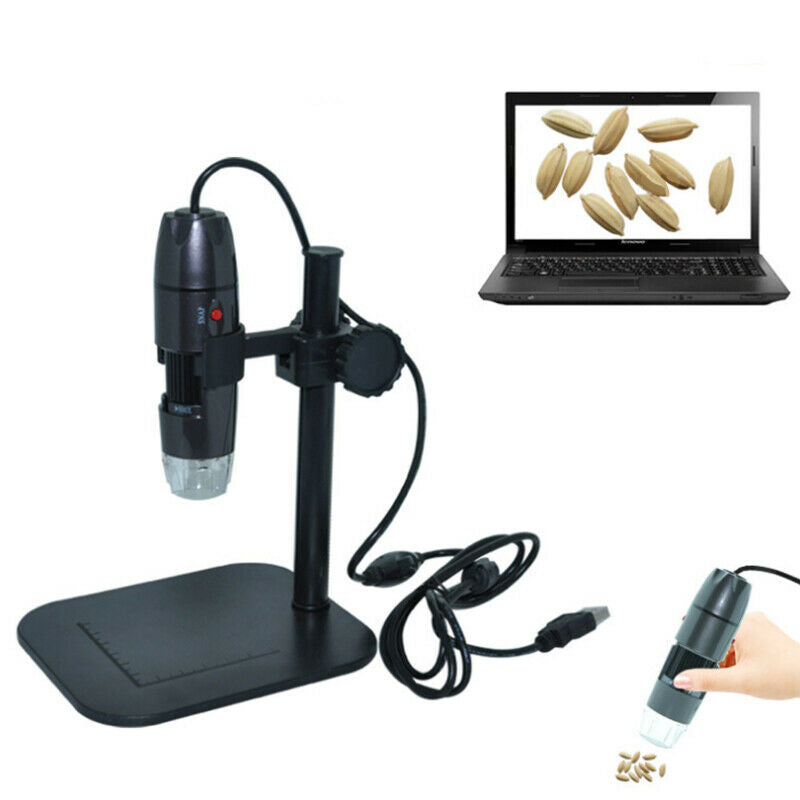 8LED 1000X 10MP USB Digital Microscope Endoscope Magnifier Camera  Lift Stand Qx