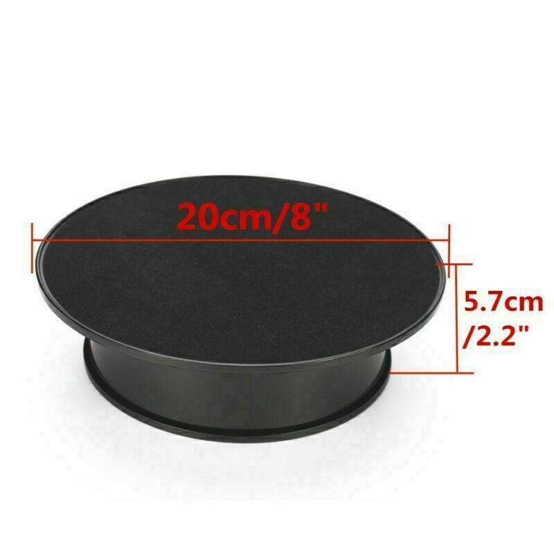 Anti-slip 8'' 360Â° Black Rotating Turntable Display Stand Power By AC & Battery