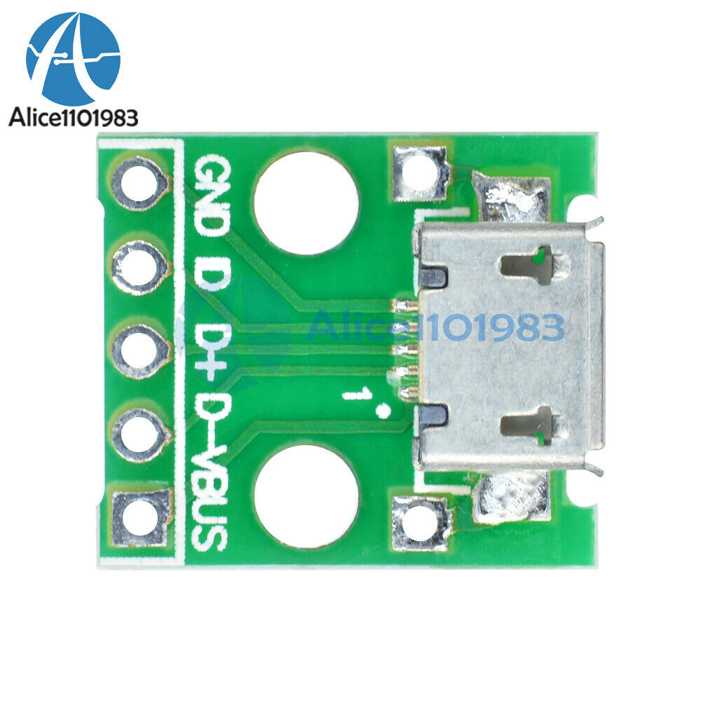 20PCS Female MICRO USB to DIP 5-Pin Pinboard 2.54mm Micro USB type Adapter