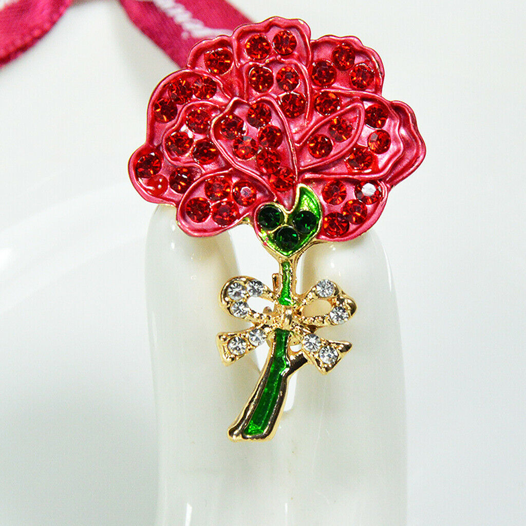 Women Metal Alloy Carnation Flower Brooch Lapel Pin Collar Tips