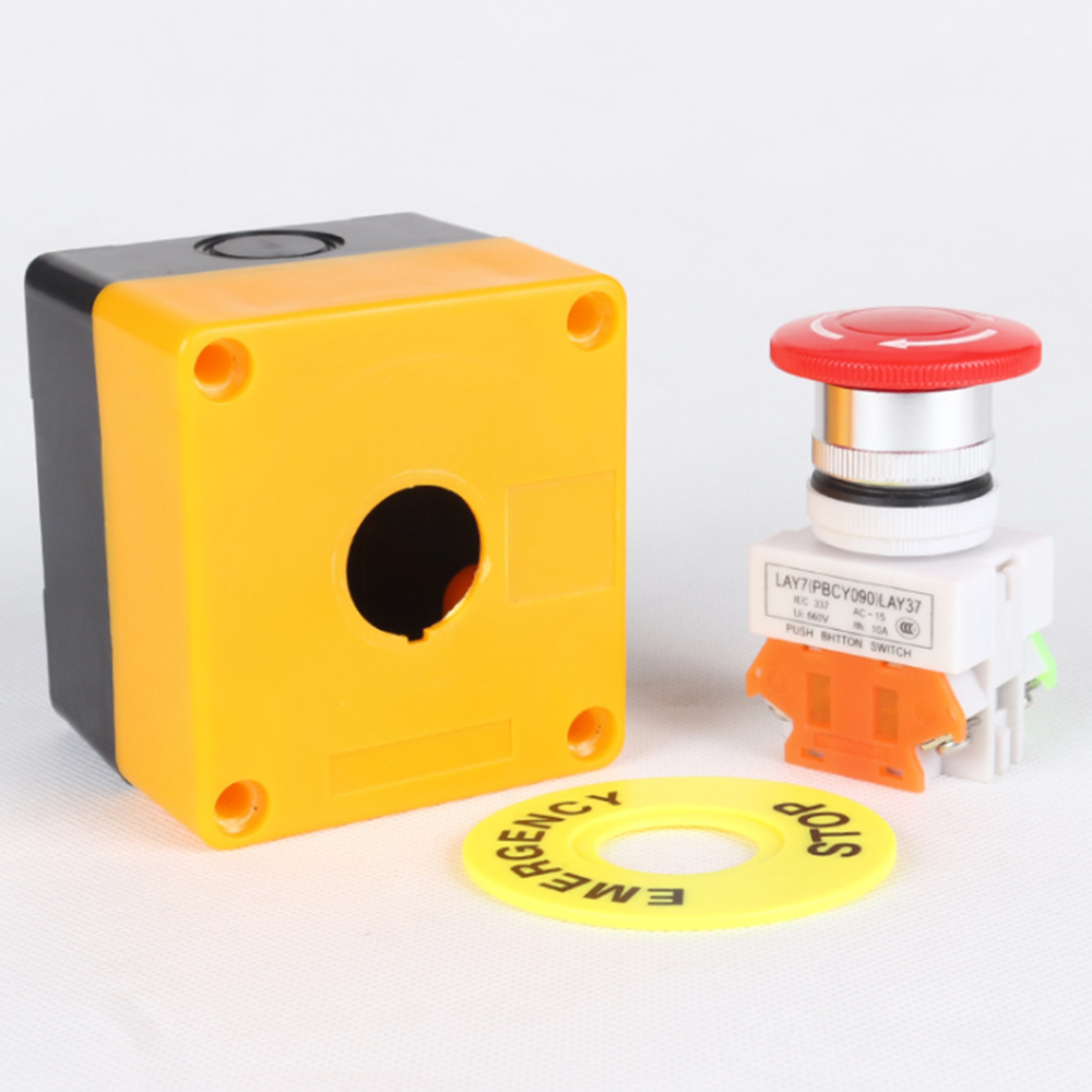 1PCS AC 660V 10A LAY37-11ZS Emergency Stop Button Sign DPST Push Button Switch