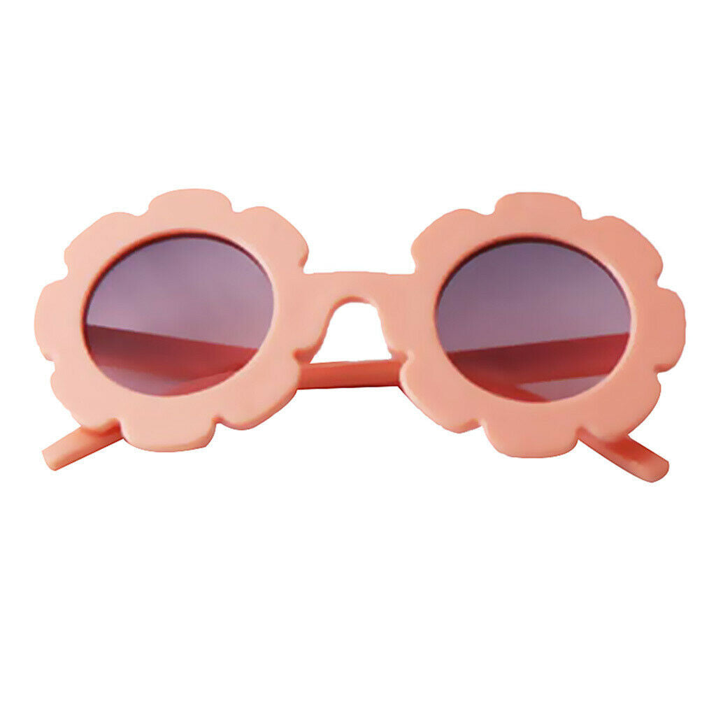 Stylish Flower Kids Baby Boy Girl Soft Plastic UV400 Sunglasses Red + Pink