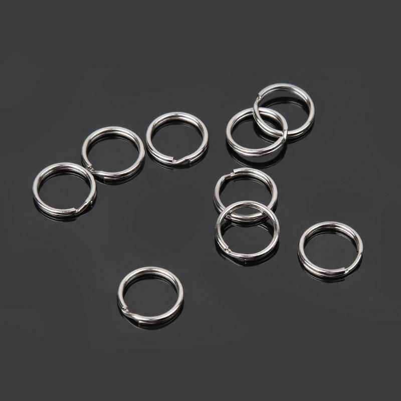 30pcs 15mm Key Ring Stainless Steel Split Keychain EDC Round Loop Hoop Buckle