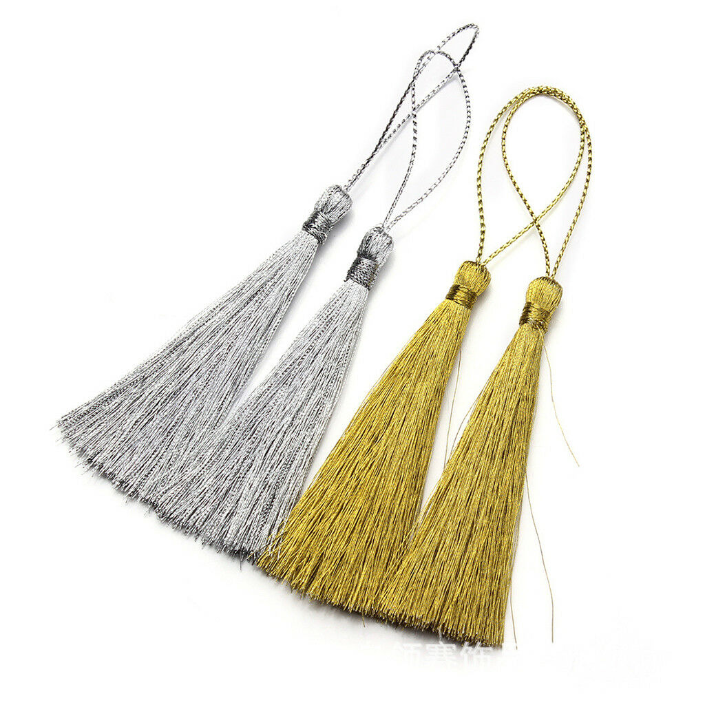 30x 8cm Tassels Key Chain Pendant Silk Trim Craft Keyring Jewelry Making DIY