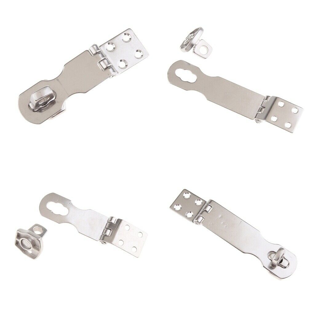 4 pieces Stainless Steel Polished Door Buckle Bolt Barn Hardware Padlock