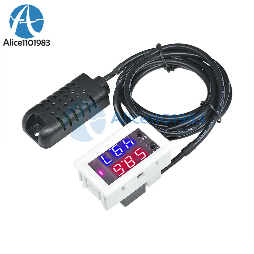 DC12V 10A Digital Red+Blue Display Hygrometer Sensor Humidity Controller Module