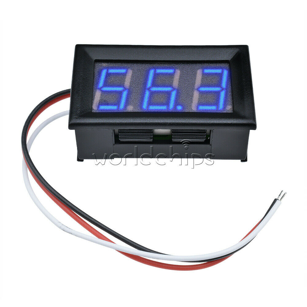 Mini Blue LED Display DC 0V to 99.9V Panel Meter Digital Voltmeter Three Wires