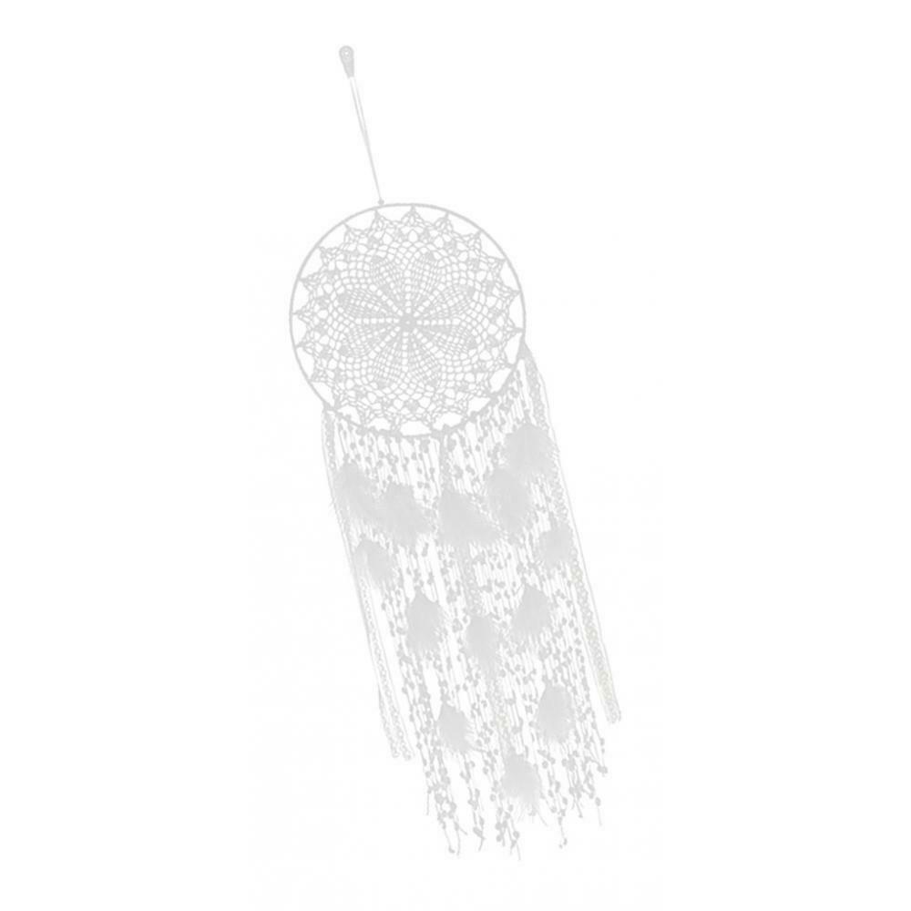 Handmade White Dream Catcher Large Circular with Feather Pendant Ornament