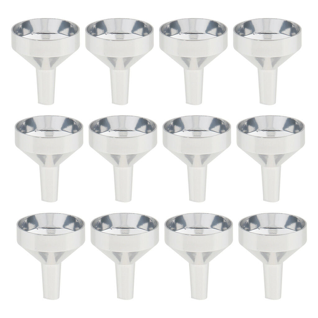 12x Aluminum Mini Funnels For Filling Perfume Diffuser Bottle Liquid Oil